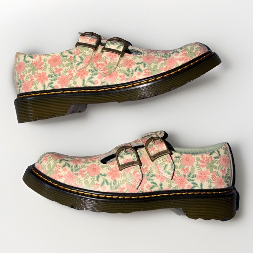 New Dr. Martens Dress Shoes 8065 Mary Jane floral print Women's size - Picture 3 of 7